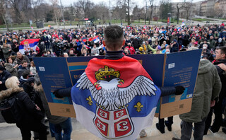 Διαδηλωτές υπέρ του Νόβακ Τζόκοβιτς στη Σερβία