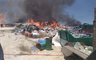 Φωτιά σε χώρο ανακύκλωσης έξω από τη Λάρισα